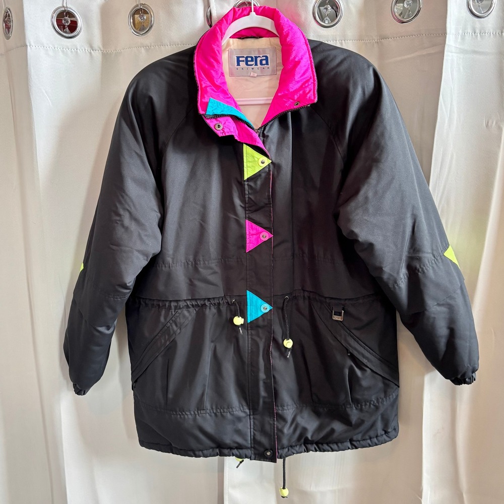 Vtg Fera Skiwear Jacket 14 Neon Colorblock Retro 80s Puffer‎ Gorpcore 90s 20217